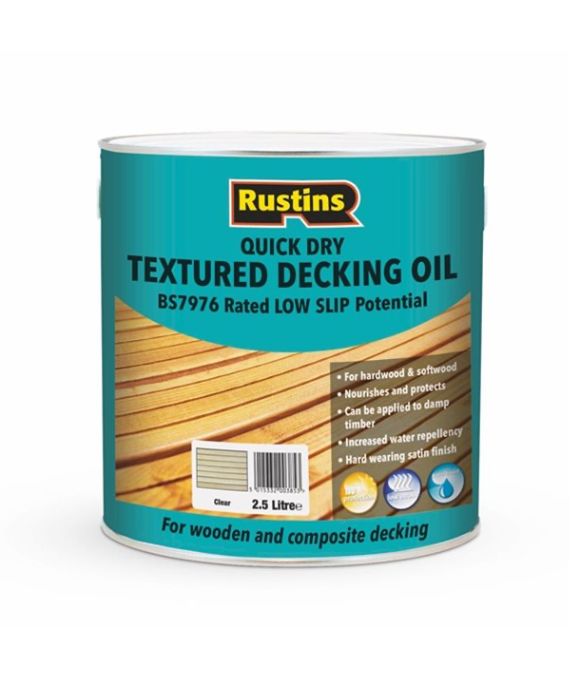 RUSTINS TEXTURED DECKING OIL CLEAR 2.5LT