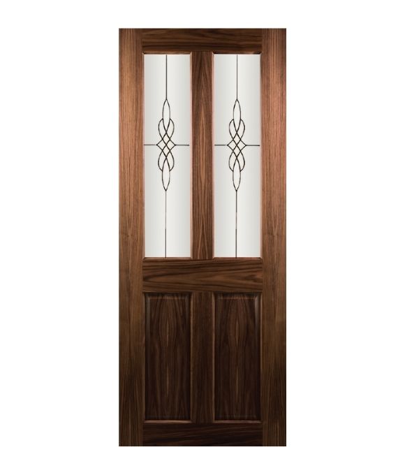 PRE-FINISHED WALNUT WATERFORD 2 PANE/2 PANEL GLAZED 44MM