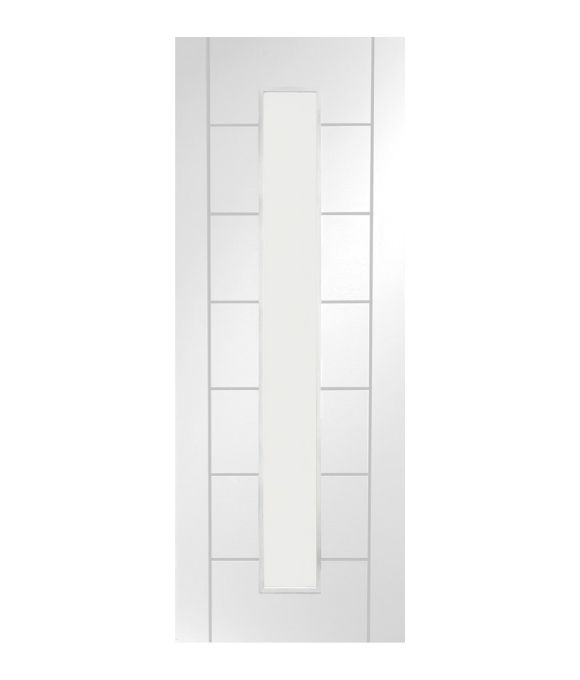 WHITE PRIMED PALERMO 1 LITE WITH CLEAR GLASS 40MM
