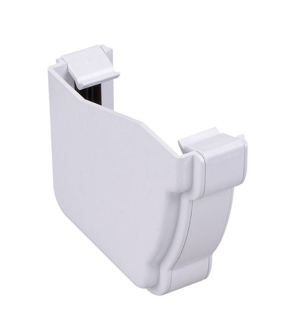 OSMA GUTTER STORMLINE EXT STOPEND LH WHITE 