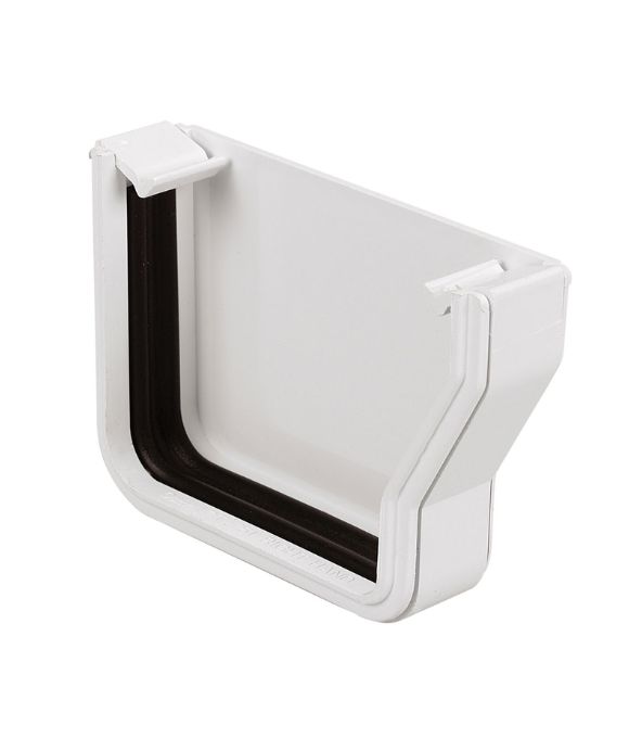 OSMA GUTTER STORMLINE EXT STOPEND RH WHITE