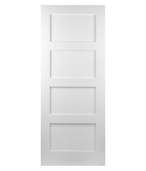 WHITE PRIMED 4 PANEL SHAKER FIRE DOOR 44MM