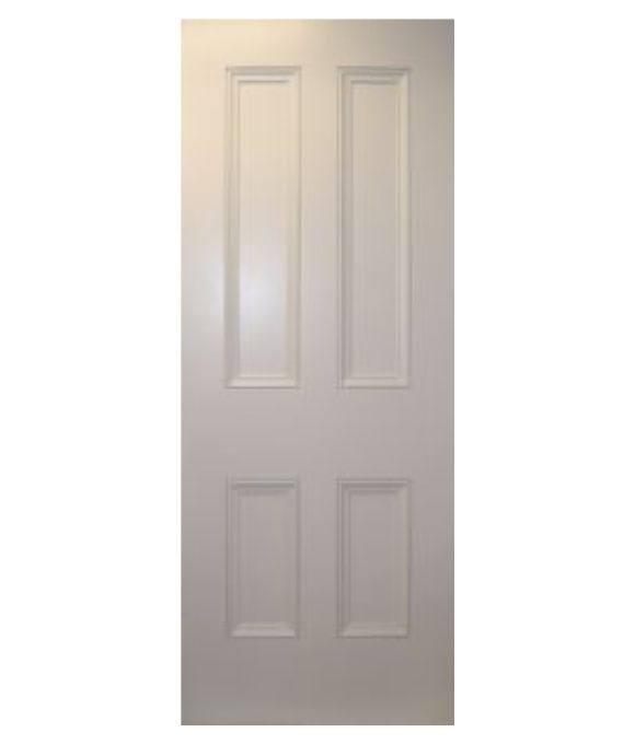 LUXURY WHITE PRIMED COTSWOLD 4 PANEL FIRE DOOR 54MM