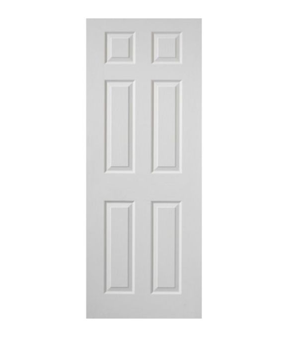 WHITE MOULDED & TEXTURED COLONIAL 6 PANEL 35MM