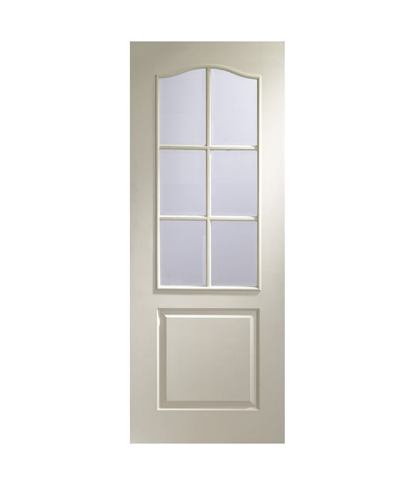 WHITE MOULDED & TEXTURED CLASSIQUE WITH CLEAR BEVELLED GLASS 35MM