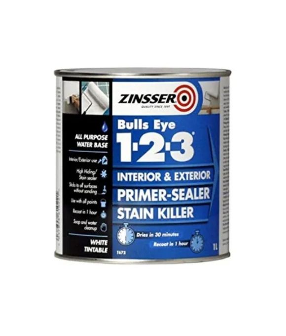 ZINSSER BULLS EYE 123 PRIMER SEALER STAIN KILLER 1LT