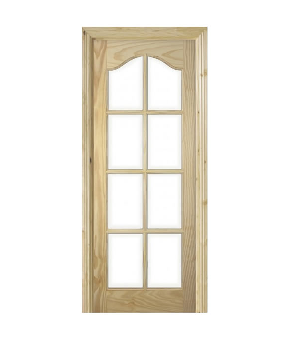 CLEAR PINE HAMLET 8 LITE WITH CLEAR BEVEL GLASS 40MM