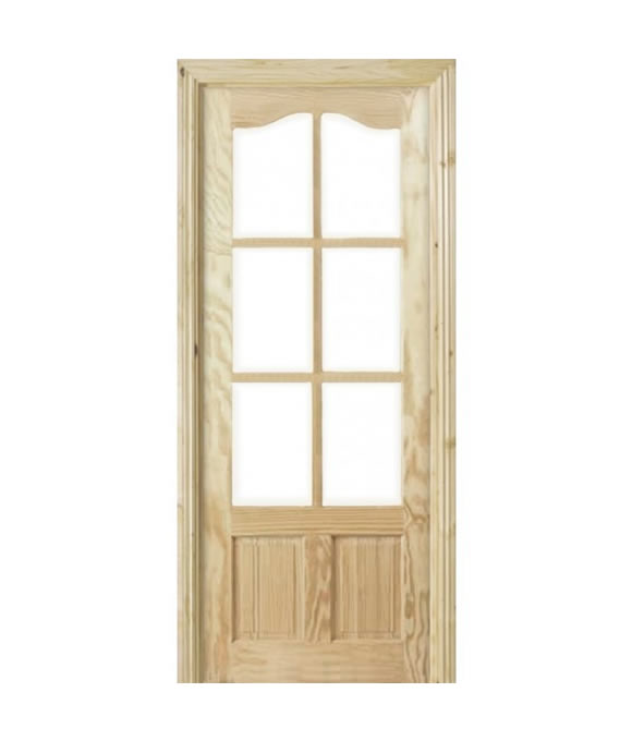 CLEAR PINE HAVANA 6 LITE WITH CLEAR BEVEL GLASS 40MM