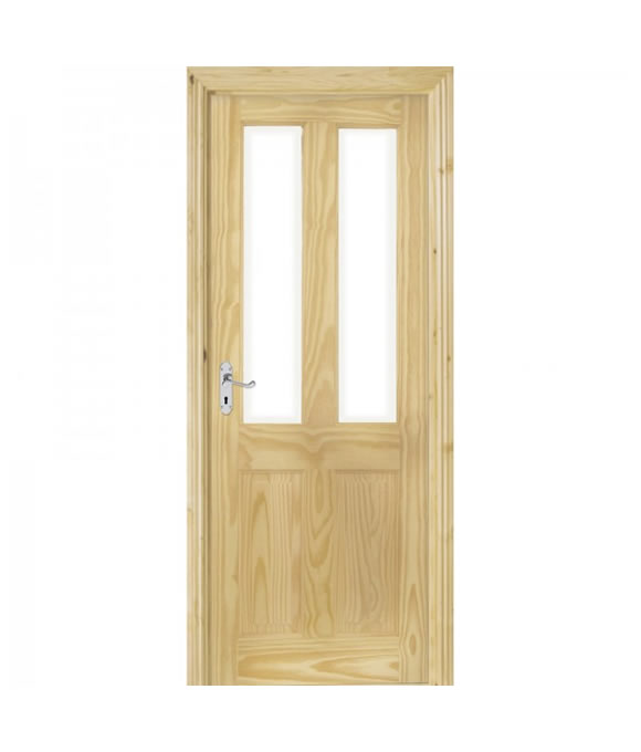 CLEAR PINE RICHMOND 2 PANEL 2 PANE WITH CLEAR GLASS 40MM