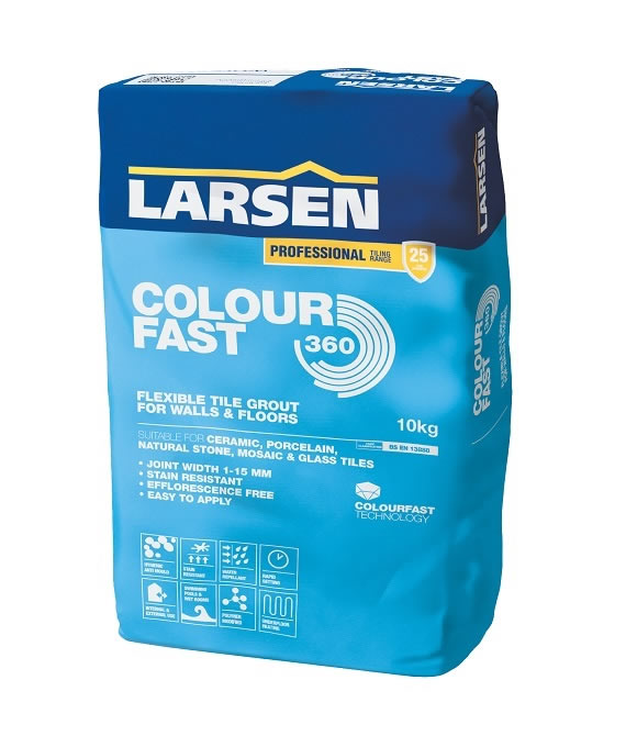 LARSEN COLOURFAST 360 TILE GROUT WHITE 3KG