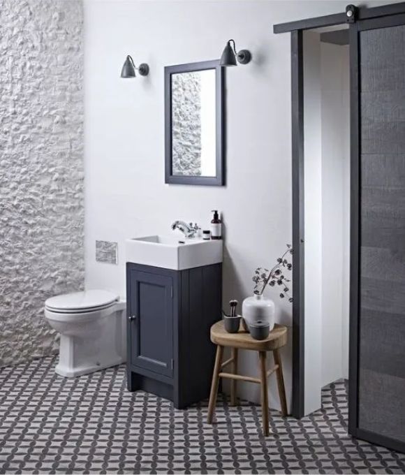 HAMPTON CLOAKROOM MIRROR SLATE GREY 