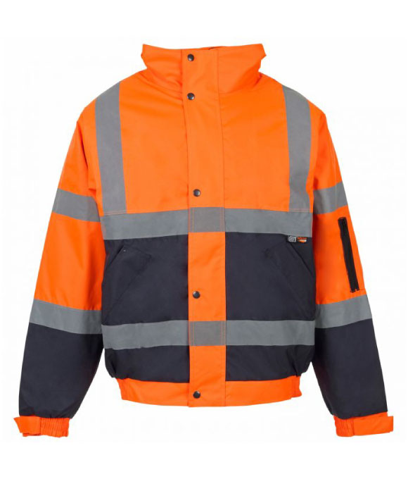 SUPERTOUCH TWO TONE BOMBER JACKET HI VIS ORANGE & NAVY 