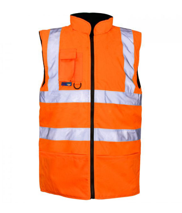SUPERTOUCH FLEECE LINED BODYWARMER HI VIS ORANGE 
