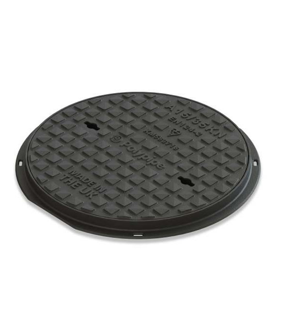 POLYPIPE MANHOLE COVER DUCTILE IRON PVC FRAME 450 X 450MM  