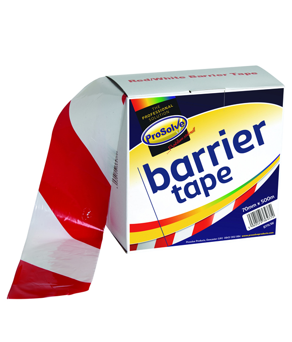 RED & WHITE BARRIER TAPE 70MM X 500MT 