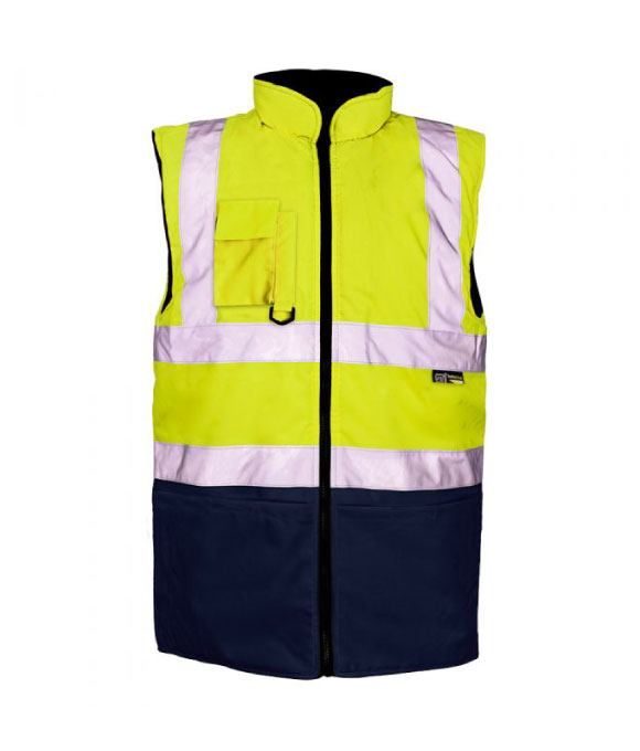 SUPERTOUCH FLEECE LINED BODYWARMER HI VIS YELLOW 