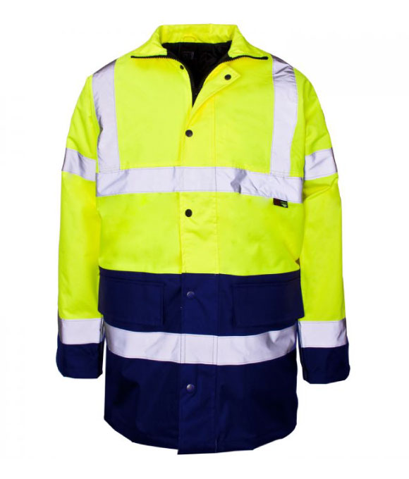 SUPERTOUCH TWO TONE PARKA JACKET HI VIS YELLOW & NAVY 